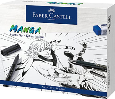 FABER-CASTELL 167152 - Tuschestift Pitt Artist Pen Manga Advanced Set, 3 Tuschezeichner und Zubehör, 8 Teilig im Sale